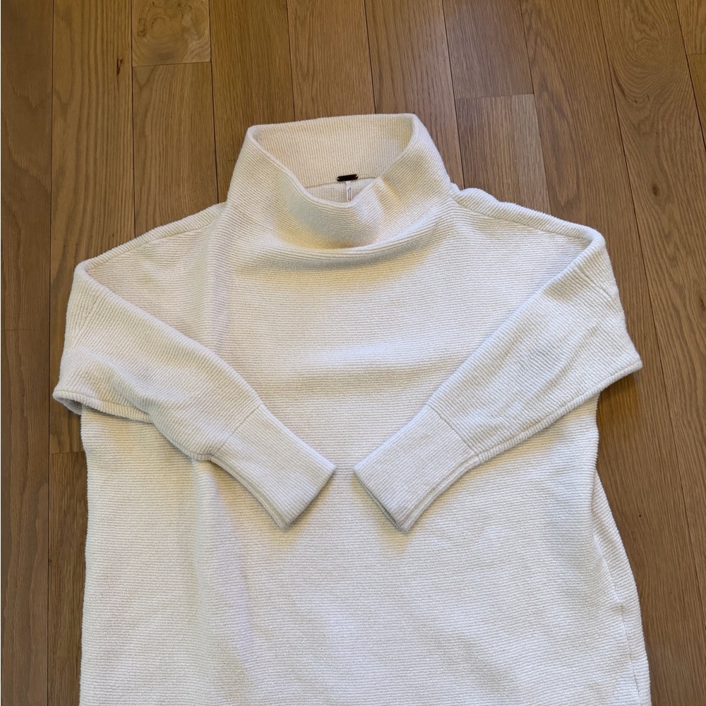 Free People Cream Turtleneck Sweater